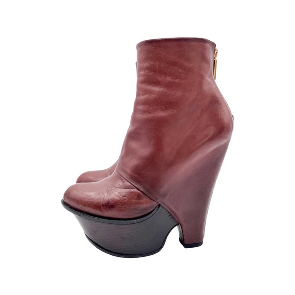 Baldan | Congac platform wedge ankle booties | Size 38 - Picture 2 of 10